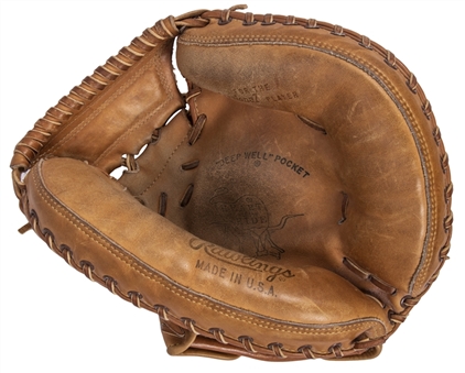 1980-81 Johnny Bench Game Used and Signed Rawlings Catchers Mitt Model RL (PSA/DNA)